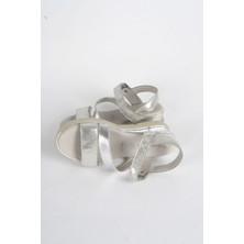 Mushoes Gümüş Hakiki Deri Kadın Sandalet 52-22