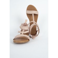 Mushoes Pudra Hakiki Deri Sandalet 128-22