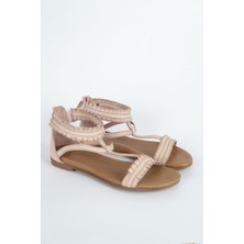 Mushoes Pudra Hakiki Deri Sandalet 128-22