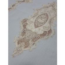 Finezza Perla Lüx Dantelli Simli Keten Kumaş Gri Masa Örtüsü ve Peçeteli Sofra Takımı 8 kişilik Dikdörtgen 160x230 cm 17 Parça - 1161