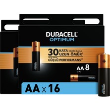 Duracell Optimum Aa Alkalin Pil, 1,5 V Lr6 MN1500, 16’li Paket