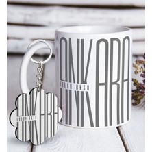 BK Kişiye Özel Ankara Beyaz Kupa ve Anahtarlık Hediye Seti