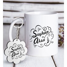 BK Kişiye Özel Isimli Beyaz Kupa ve Anahtarlık Hediye Seti-6