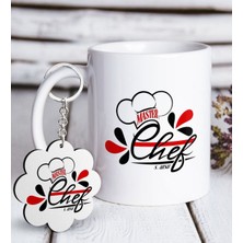 BK Kişiye Özel Mesleki Master Chef Beyaz Kupa ve Anahtarlık Hediye Seti-4