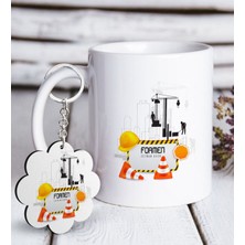 BK Kişiye Özel Mesleki Formen Beyaz Kupa ve Anahtarlık Hediye Seti