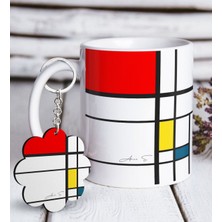 BK Kişiye Özel Mondrian Beyaz Kupa ve Anahtarlık Hediye Seti-7