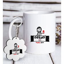 BK Kişiye Özel Mesleki Eczacı Beyaz Kupa ve Anahtarlık Hediye Seti-5