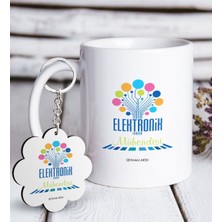 BK Kişiye Özel Mesleki Elektronik Mühendisi Beyaz Kupa ve Anahtarlık Hediye Seti-1