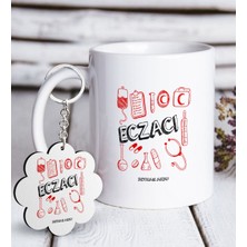 BK Kişiye Özel Mesleki Eczacı Beyaz Kupa ve Anahtarlık Hediye Seti-2