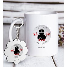 BK Kişiye Özel Mesleki Acil Tıp Teknisyeni Beyaz Kupa ve Anahtarlık Hediye Seti-4