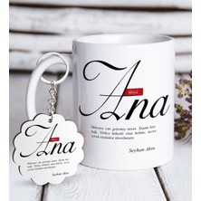 BK Kişiye Özel Mânâ Ana Beyaz Kupa ve Anahtarlık Hediye Seti