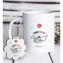 BK Kişiye Özel Mesleki Teknik Ressam Beyaz Kupa ve Anahtarlık Hediye Seti-2