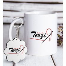 BK Kişiye Özel Mesleki Terzi Beyaz Kupa ve Anahtarlık Hediye Seti-1