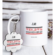 BK Kişiye Özel Mesleki Tekstil Mühendisi Beyaz Kupa ve Anahtarlık Hediye Seti-4