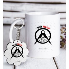 BK Kişiye Özel Mesleki Teknik Ressam Beyaz Kupa ve Anahtarlık Hediye Seti-1