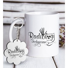 BK Kişiye Özel Mesleki Radyoloji Teknisyeni Beyaz Kupa ve Anahtarlık Hediye Seti