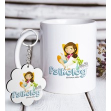 BK Kişiye Özel Mesleki Psikolog Beyaz Kupa ve Anahtarlık Hediye Seti-2