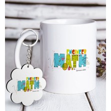 BK Kişiye Özel Mesleki Matematik Mühendisi Beyaz Kupa ve Anahtarlık Hediye Seti-2