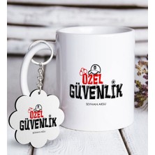 BK Kişiye Özel Mesleki Özel Güvenlik Beyaz Kupa ve Anahtarlık Hediye Seti-1