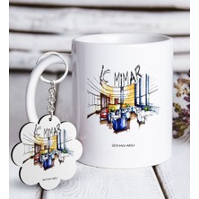 BK Kişiye Özel Mesleki Iç Mimar Beyaz Kupa ve Anahtarlık Hediye Seti-4