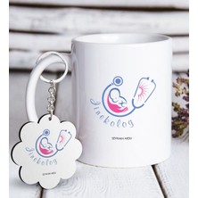 BK Kişiye Özel Mesleki Jinekolog Beyaz Kupa ve Anahtarlık Hediye Seti-2