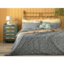 English Home Fleur De Nuit Pamuklu Çift Kişilik Nevresim Seti 200 x 220 cm Lacivert