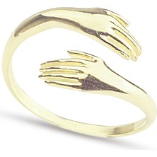 Ravza Gümüş 925 Ayar Gümüş Sarılan Eller Yüzük