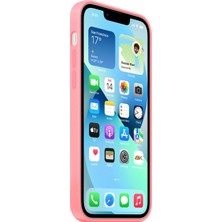 NFZ Apple iPhone 13 Silikon Kılıf Logolu Lansman Kılıf - Açık Pembe