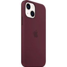 NFZ Apple iPhone 13 Silikon Kılıf Logolu Lansman Kılıf -Bordo