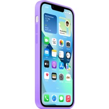 NFZ Apple iPhone 13 Pro Max Silikon Kılıf Logolu Lansman Kılıf- Lila