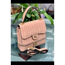 Sentt Damarlı Alttan Fermuarlı Düğmeli Çanta