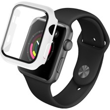 Imak Darbeye Pc Koruyucu Kılıf ile Temperli Cam Filmi ile Apple Watch Uyumlu Serisi 3 2 1 38MM Beyaz (Yurt Dışından)