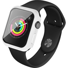 Imak Darbeye Pc Koruyucu Kılıf ile Temperli Cam Filmi ile Apple Watch Uyumlu Serisi 3 2 1 38MM Beyaz (Yurt Dışından)