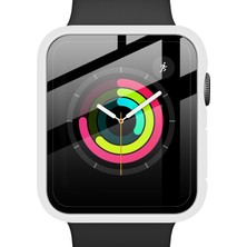 Imak Darbeye Pc Koruyucu Kılıf ile Temperli Cam Filmi ile Apple Watch Uyumlu Serisi 3 2 1 38MM Beyaz (Yurt Dışından)