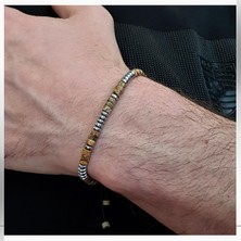 Seven Art Jewelry Doğal Taş / Jasper & Hematit Makrome Bileklik / Ayarlanabilir / Erkek Bileklik / Kadın Bileklik