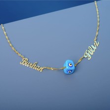 Gökdeniz 925 Burhan Filiz Isimli Nazar Detaylı Fırfır Zincir Model Hediyelik Kadın Kolye