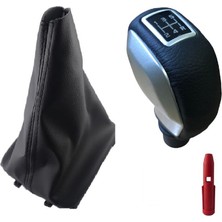 Moda Peugeot 206 Deri Kaplama Gri Spor Vites Topuzu ve Körüğü