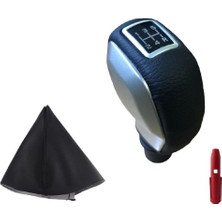 Moda Peugeot 306 Deri Kaplama Gri Spor Vites Topuzu ve Körüğü