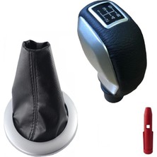 Moda Renault Megane 2 Deri Kaplama Gri Spor Vites Topuzu ve Körüğü