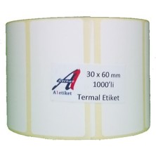 A1 Kuşe Etiket 40 x 80 mm Termal Barkod Etiketi 1000 Sarım