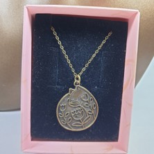 Ororabutik Bronz Renk 30MM Fairycore Çiçek Figürlü Kolye