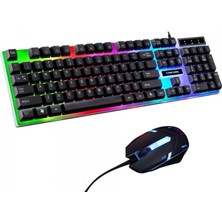 Concord C-56 Gökkuşağı Efektli LED Işıklı Oyuncu Klavye Mouse Tr