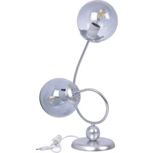 Özpolat Aydınlatma Linda Lüx Camlı Masa Lambası (Gümüş)