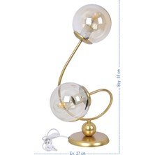 Özpolat Aydınlatma Linda Lüx Camlı Masa Lambası (Gold)