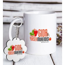 BK Kişiye Özel Mesleki Gıda Yüksek Mühendisi Beyaz Kupa ve Anahtarlık Hediye Seti