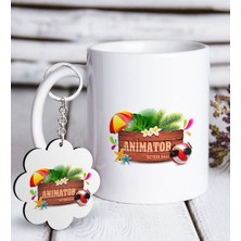 BK Kişiye Özel Mesleki Animatör Beyaz Kupa ve Anahtarlık Hediye Seti-1