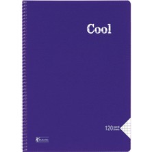 Keskin Color -Cool 120 Yaprak Kareli A4 Plastik Kapak Spiralli Defter