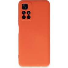 Nevarium Xiaomi Redmi Note 11T Kılıf Lansman Içi Kadife Nano Silikon - Turuncu