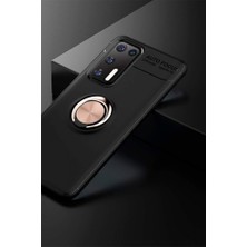 Nevarium Huawei P40 Kılıf Yüzüklü Silikon Range - Siyah-Gold