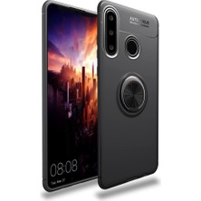 Nevarium Huawei Y6P Kılıf Yüzüklü Silikon Range - Siyah